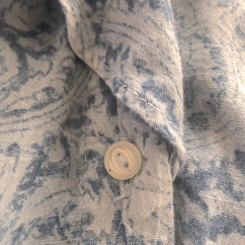 Soft chambray ruffle neckline dress, worn once